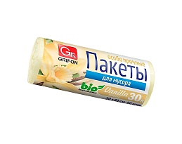 Мешки для мусора 30 л, ароматизированные, Ваниль, бежевые, в рулоне 20 шт., ПНД, 9 мкм, 560х530 мм, GRIFON Aroma, 101-020 V в Актау