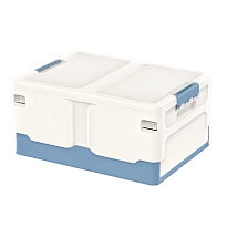 Ящик пластиковый складной белый, дно синее, 480х360х240 мм в Актау