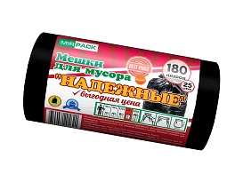 Мешки для мусора 180 л, ароматизированные, черные, в рулоне 25 шт., ПВД, 35 мкм, 1100х930 мм, НАДЕЖНЫЕ, 1802550 в Актау