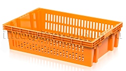 Ящик пластиковый для овощей, фруктов и хлеба Евролоток оранжевый
