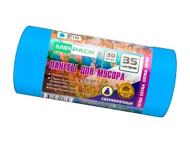 Мешки для мусора 35 л, ароматизированные, синие, в рулоне 30 шт., ПНД, 12 мкм, 640х500 мм, EXTRA, 3530661 в Актау