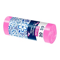 Мешки для мусора 30 л, розовые, в рулоне 30 шт., ПНД, 8 мкм, 560х480 мм, Узоры Чистоты, МУ3605 (ММЭ-30роз) в Актау Мешки для мусора 30 л, розовые, в рулоне 30 шт., ПНД, 8 мкм, 560х480 мм, Узоры Чистоты, МУ3605 (ММЭ-30роз) в Актау