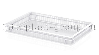 Ящик для полуфабрикатов перфорированные стенки сплошное дно белый в Актау Ящик для полуфабрикатов перфорированные стенки сплошное дно белый в Актау