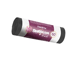 Мешки для мусора 50 л, черные, в рулоне 20 шт., ПНД, 10 мкм, 700х600 мм, SIBIRSKAYA, 101-006 S в Актау