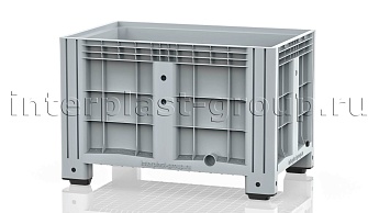 Контейнер iBox сплошной на ножках с пробкой 1 дюйм серый в Актау