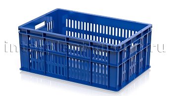 Ящик для молока, мяса, овощей и фруктов большая перфорация дно сплошное синий в Актау Ящик для молока, мяса, овощей и фруктов большая перфорация дно сплошное синий в Актау