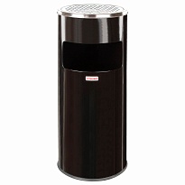 Урна с пепельницей 27 л, нержавеющая сталь, черная, LAIMA PROFESSIONAL в Актау