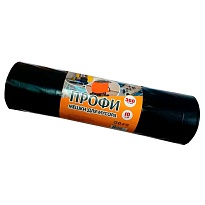 Мешки для мусора 360 л, черные, в рулоне 10 шт., ПВД 65 мкм, 1400х1100 мм, Концепция Быта Профи, 603736 в Актау