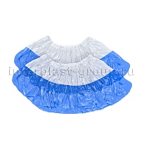 Бахилы бело-синие 1000 шт (500 пар), 48 мкм, двойная подошва, с одной резинкой, Эконом+ в Актау Бахилы бело-синие 1000 шт (500 пар), 48 мкм, двойная подошва, с одной резинкой, Эконом+ в Актау