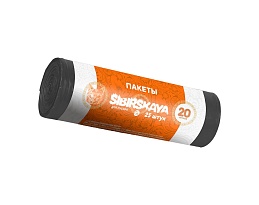 Мешки для мусора 20 л, черные, в рулоне 25 шт., ПНД, 6 мкм, 420х450 мм, SIBIRSKAYA, 101-001 S в Актау