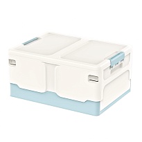 Ящик пластиковый складной белый, дно голубое, 480х360х240 мм в Актау