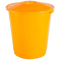 Мусорный бак с крышкой 70 л желтый 70 желтый в Актау