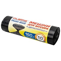Мешки для мусора 160 л, черные, в рулоне 10 шт., ПВД, 30 мкм, 1200х900 мм, LAIMA ULTRA, 607694 в Актау