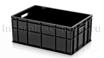 Ящик для молока, мяса, овощей и фруктов сплошной усиленный черный в Актау