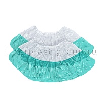 Бахилы бело-бирюзовые 1000 шт (500 пар), 48 мкм, двойная подошва, с одной резинкой, Эконом+ в Актау Бахилы бело-бирюзовые 1000 шт (500 пар), 48 мкм, двойная подошва, с одной резинкой, Эконом+ в Актау