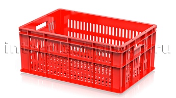 Ящик для молока, мяса, овощей и фруктов большая перфорация дно перфорированное красный в Актау Ящик для молока, мяса, овощей и фруктов большая перфорация дно перфорированное красный в Актау