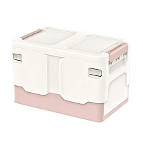 Ящик пластиковый складной белый, дно розовое, 370х240х240 мм в Актау