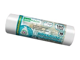 Мешки для мусора 180 л, ароматизированные, белые, в рулоне 10 шт., ПВД, 35 мкм, 1100х930 мм, PREMIUM+, 180105302 в Актау Мешки для мусора 180 л, ароматизированные, белые, в рулоне 10 шт., ПВД, 35 мкм, 1100х930 мм, PREMIUM+, 180105302 в Актау