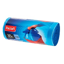 Мешки для мусора 35 л, с ушками, синие, в рулоне 30 шт., ПНД, 10,5 мкм, 640х500 мм, PACLAN Multitop, 600819 в Актау