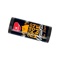 Мешки для мусора 45 л, черные, в рулоне 20 шт., ПНД, 14 мкм, 650х550 мм, Особопрочные, МП7795 в Актау