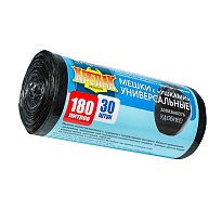 Мешки для мусора 180 л, с ушками, черные, в рулоне 30 шт., ПНД, 20 мкм, 1150х800 мм, Крепак, 4607075710399 в Актау Мешки для мусора 180 л, с ушками, черные, в рулоне 30 шт., ПНД, 20 мкм, 1150х800 мм, Крепак, 4607075710399 в Актау