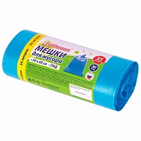 Мешки для мусора 35 л, синие, в рулоне 30 шт., ПНД, 10 мкм, 600х500 мм, Любаша, 608091 в Актау Мешки для мусора 35 л, синие, в рулоне 30 шт., ПНД, 10 мкм, 600х500 мм, Любаша, 608091 в Актау