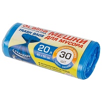 Мешки для мусора 20 л, синие, в рулоне 30 шт., ПНД, 8 мкм, 500х450 мм, LAIMA, 607682 в Актау Мешки для мусора 20 л, синие, в рулоне 30 шт., ПНД, 8 мкм, 500х450 мм, LAIMA, 607682 в Актау