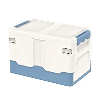 Ящик пластиковый складной белый, дно синее, 370х240х240 мм в Актау
