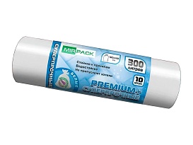 Мешки для мусора 300 л, белые, в рулоне 10 шт., ПВД 70 мкм, 1400х1000 мм, PREMIUM+, 300101602 в Актау Мешки для мусора 300 л, белые, в рулоне 10 шт., ПВД 70 мкм, 1400х1000 мм, PREMIUM+, 300101602 в Актау