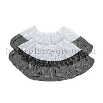 Бахилы бело-черные 1000 шт (500 пар), 48 мкм, двойная подошва, с одной резинкой, Эконом+ в Актау Бахилы бело-черные 1000 шт (500 пар), 48 мкм, двойная подошва, с одной резинкой, Эконом+ в Актау