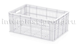 Ящик пластиковый для молока, мяса, овощей и фруктов белый