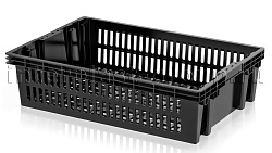 Ящик пластиковый для овощей, фруктов и хлеба Евролоток черный